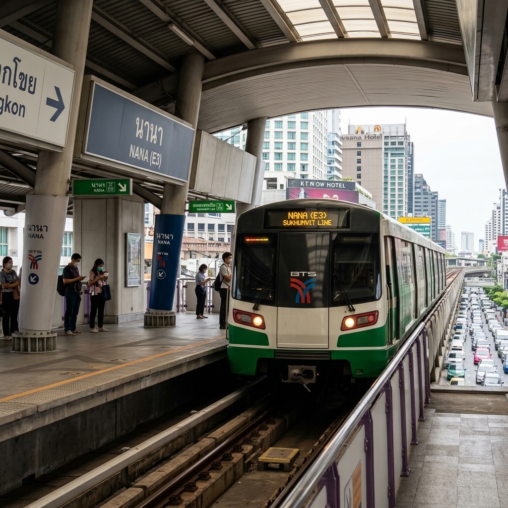 การเดินทางด้วยรถไฟฟ้า BTS สถานีนานา